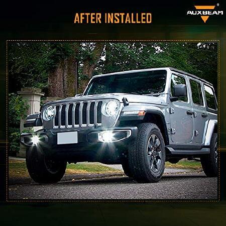Auxbeam 4インチ ラウンド LED フォグライト 交換用 ジープ ラングラー JL JLU 2018 2019 2020 ブラケット2個付き アップグレード済み 4インチ LED フォグランプの画像