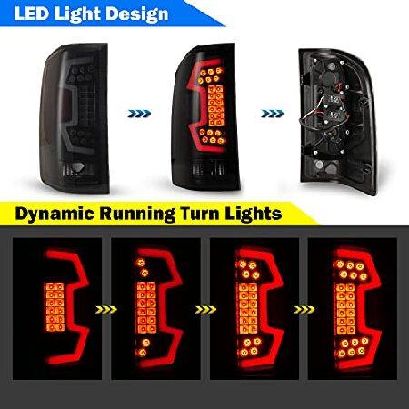 WOLFSTORM LED Sequential Tail Lights Fit for 2007-2013 Chevy Silverado, Chevy Silverado Pickup Tail Lights Assembly Replacement,1 Pair(Smoke Lens)の画像