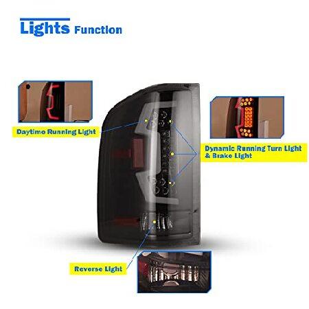 WOLFSTORM LED Sequential Tail Lights Fit for 2007-2013 Chevy Silverado, Chevy Silverado Pickup Tail Lights Assembly Replacement,1 Pair(Smoke Lens)の画像