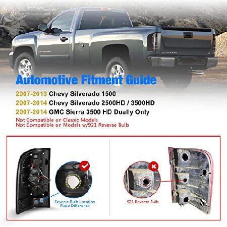 WOLFSTORM LED Sequential Tail Lights Fit for 2007-2013 Chevy Silverado, Chevy Silverado Pickup Tail Lights Assembly Replacement,1 Pair(Smoke Lens)の画像