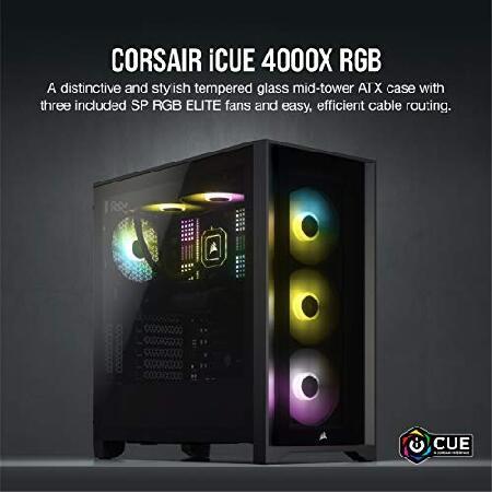 CORSAIR iCUE 4000X RGB 強化ガラス製ミドルタワー ATX PCケース