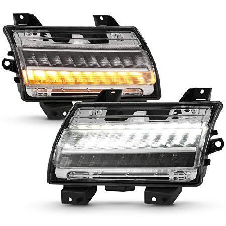 AmeriLite 2018-2020 ジープラングラー JL ハロゲンタイプ シーケンシャル [フルLED DRL] バンパーパーキングランプ ウインカーライトセット - 助手席と運転席側の画像