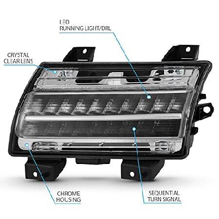 AmeriLite 2018-2020 ジープラングラー JL ハロゲンタイプ シーケンシャル [フルLED DRL] バンパーパーキングランプ ウインカーライトセット - 助手席と運転席側の画像
