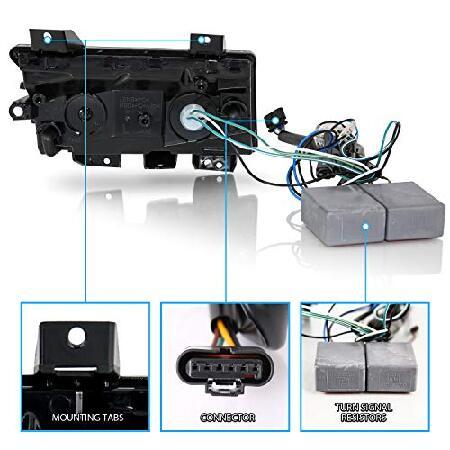 AmeriLite 2018-2020 ジープラングラー JL ハロゲンタイプ シーケンシャル [フルLED DRL] バンパーパーキングランプ ウインカーライトセット - 助手席と運転席側の画像