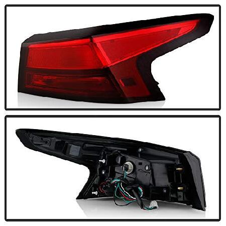 ACANII - For 2019-2022 Nissan Altima All Red Lens Tail Lights Brake Lamps Assembly Replacement Outer Driver ＆ Passengerの画像