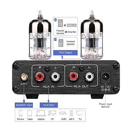 AIYIMA Tube T7 Audio 6N3 Tube Preamp Bluetooth 5.0 Warm Vacuum Buffer Preamplifier with Treble Bass Tone for Home Theater System｜rest｜04