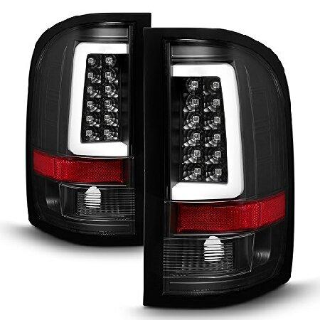 2007-14 シボレー シルバラード フルLED デイタイム ランニング ランプ バー テールライト ブラック ハウジング クリアレンズ フルセットの画像