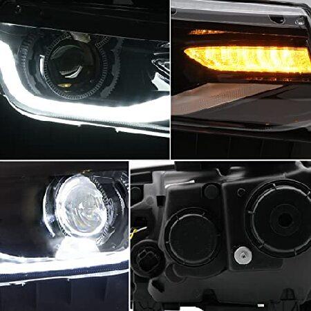 VLAND ヘッドライトアセンブリ シボレーカマロ 第5世代 2014 2015用 ヘッドランプアセンブリ シーケンシャルウィンカー デュアルビームレンズ フルLED DRLバーの画像