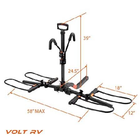HYPERAX VOLT RV承認 ヒッチマウント 2 E バイクラックキャリア RV キャンパー モーターホーム トレーラー ヒキガエル 2インチクラス3以上の高牽引ヒッチレシーの画像