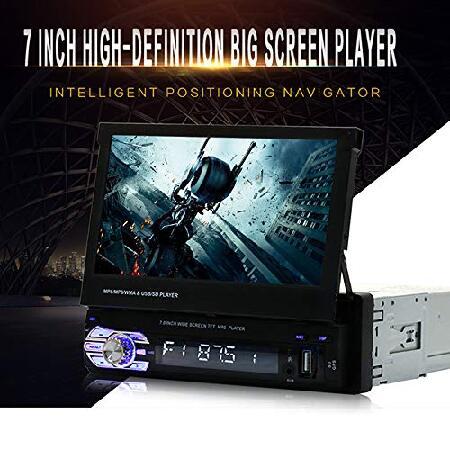 Single Din Car Stereo System - 7 Inch HD Car Radio GPS Digital MP5 Player Support Bluetooth Mirror Link/FM/USB/SD/Hands-Free Calling, 12LED Car Backup｜rest｜02