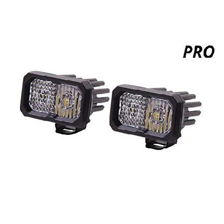ダイオード ダイナミックス ステージシリーズ 2インチ SAE/DOT ホワイト プロ スタンダード LED ポッド (ペア) SAE フォグ アンバーバックライト付きの画像