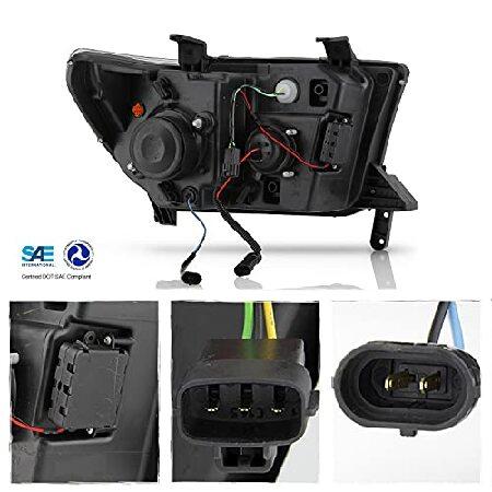 AKKON - Fits 2011-2013 Toyota Sequoia 10-13 Tundra Projector Chrome Headlights w/LED Sequential Signal + Tube DRL Running Pairの画像
