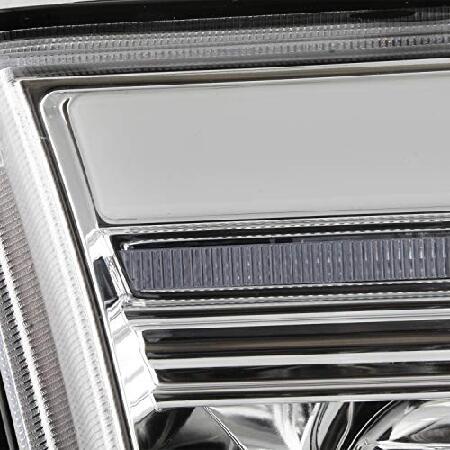 AKKON - Fits 2011-2013 Toyota Sequoia 10-13 Tundra Projector Chrome Headlights w/LED Sequential Signal + Tube DRL Running Pairの画像