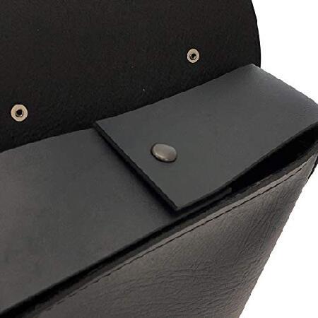 Willie ＆ Max Black Synthetic Leather Brass Monkey Motorcycle Swingarm Bag for Softail/Triangulated Swingarm Models - Brass Buckles - Made in USA [597_5