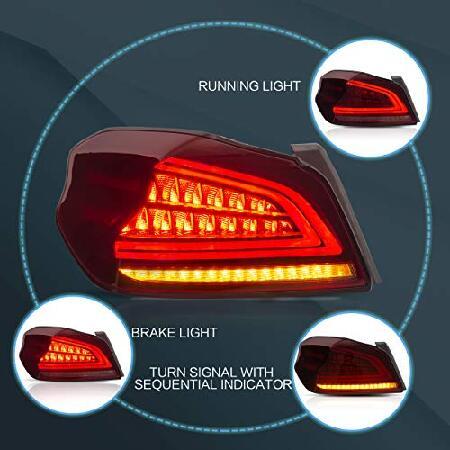 VLAND LED Tail lights Assembly Fit for 2014-2021 Subaru WRX/STI, Redの画像