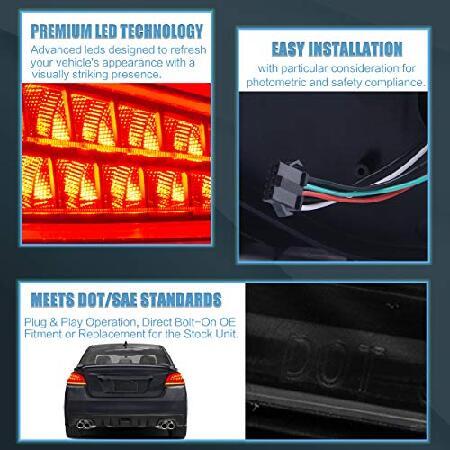 VLAND LED Tail lights Assembly Fit for 2014-2021 Subaru WRX/STI, Redの画像