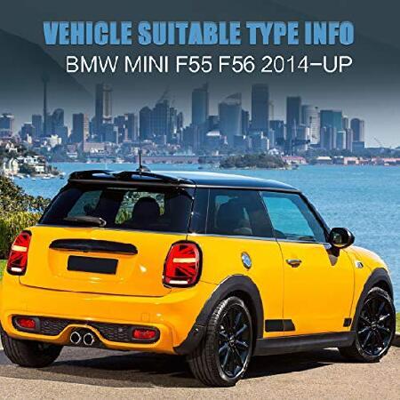 VLAND LED Tail lights Assembly Fit for 2014-2021 BMW Mini Cooper F55 F56 F57, Black and Redの画像