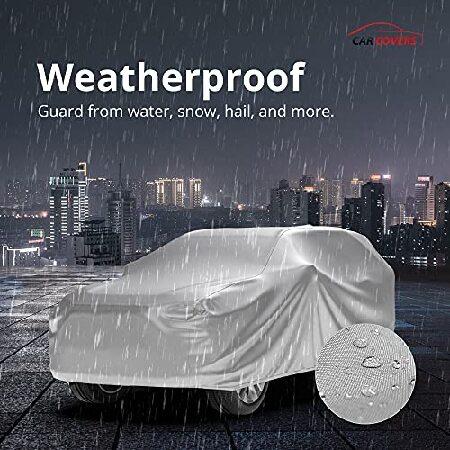 耐候性 SUV 車カバー トヨタ ランドクルーザー 2021 - 5L アウトドア ＆ 屋内 - 雨 雪 雹 紫外線 太陽光から保護 - フリース裏地 - 盗難防止ケーブルロック バッ_3