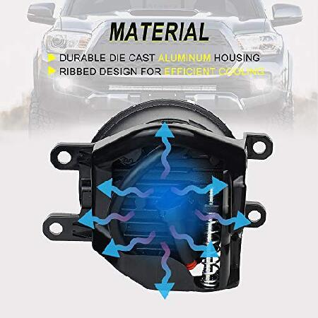 Atubeix LEDフォグライト 2016-2019 タコマ 2014-2019 4Runner 2014-2019 タンドラトラックフォグランプ アセンブリ交換用 (ブラック)の画像