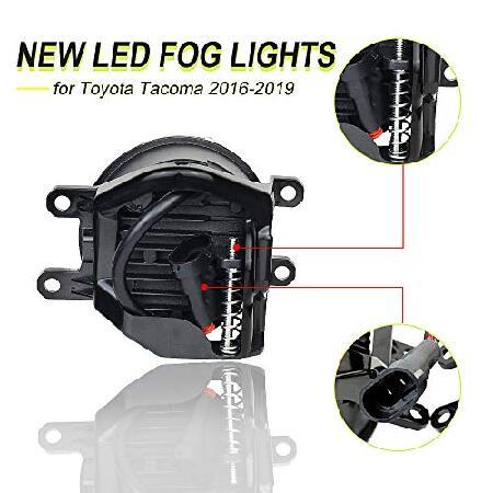 Atubeix LEDフォグライト 2016-2019 タコマ 2014-2019 4Runner 2014-2019 タンドラトラックフォグランプ アセンブリ交換用 (ブラック)の画像