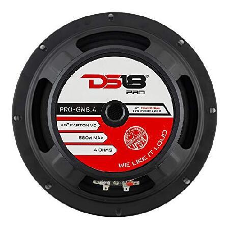 当店の記念日 DS18 2X PRO-GM8.4 Loudspeaker - 8， Midrange， Black Steel Basket， 580W Max， 190W RMS， 4 Ohms - Premium Quality Audio Door Speakers for Car or Truck St