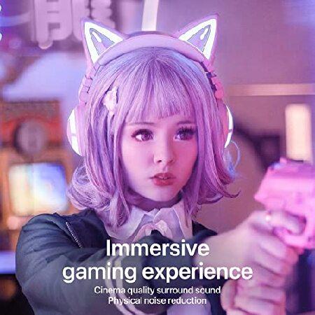 Yowu 猫耳ヘッドホン 3S ワイヤレスヘッドホン YOWU RGB 猫耳ヘッドホン 3S ワイヤレス Bluetooth 5.0 マイク