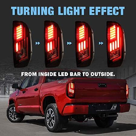 AUTOWIKI LEDテールライト 2014-2020 トヨタ タンドラ テールランプ 交換用 (ブラック/スモーク) 1セット_2