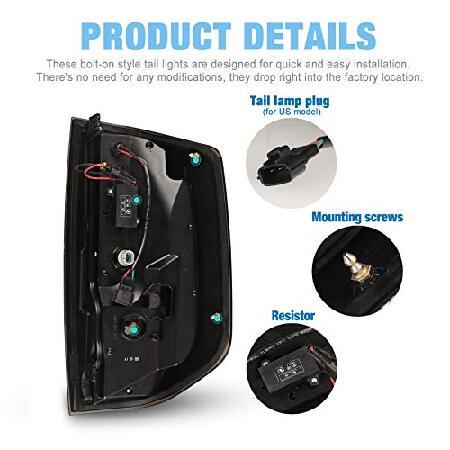 AUTOWIKI LEDテールライト 2014-2020 トヨタ タンドラ テールランプ 交換用 (ブラック/スモーク) 1セット_4