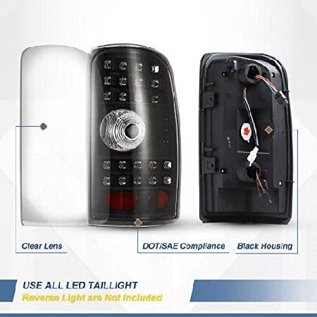 AUTOWIKI LED Tail Lights Fit for 2000-2006 Chevy Suburban/Tahoe/GMC Yukon (not fit Double Door/Barn Door Style models) Tail Lamp Assembly (Black/Clearの画像