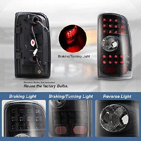 AUTOWIKI LED Tail Lights Fit for 2000-2006 Chevy Suburban/Tahoe/GMC Yukon (not fit Double Door/Barn Door Style models) Tail Lamp Assembly (Black/Clearの画像