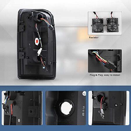 AUTOWIKI LED Tail Lights Fit for 2000-2006 Chevy Suburban/Tahoe/GMC Yukon (not fit Double Door/Barn Door Style models) Tail Lamp Assembly (Black/Clearの画像