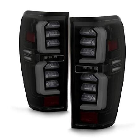 AKKON - 2019-2023 GMC Siera 1500 2500HD 3500HD [非LED] チューブバー LED ブラック スモークテールブレーキライト ドライバー+助手席ペアの画像