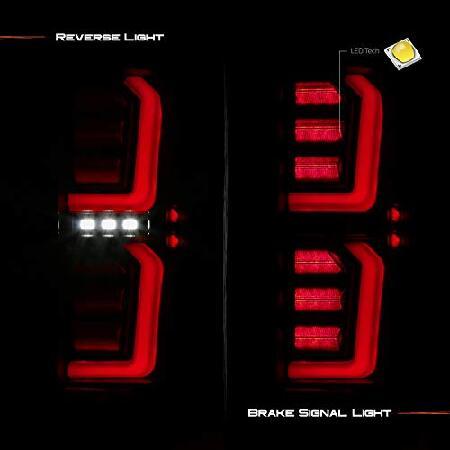 AKKON - 2019-2023 GMC Siera 1500 2500HD 3500HD [非LED] チューブバー LED ブラック スモークテールブレーキライト ドライバー+助手席ペアの画像