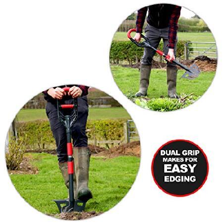 Roamwild　Multi-Digger　Garden　Edging　Edger　Extra　Reinforced　＆　Gardening　Dual　Wide　Fibreglass　Unique　Footplates　Light　Edge　Tool　Clearing　Weight　with