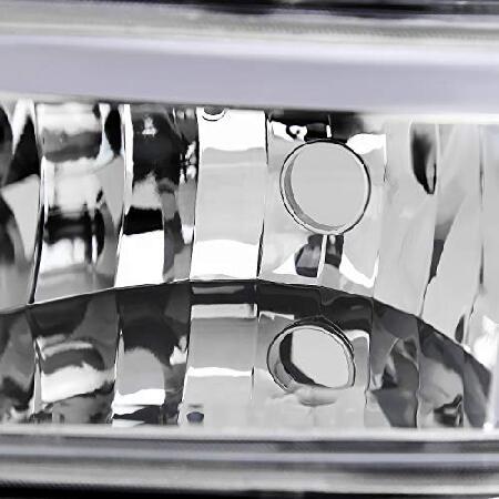 SPEC-D TUNING LED Bar Chrome Housing Clear Lens Headlights + Bumper Lights 4PC Compatible with 1999-2002 Chevy Silverado 2000-2006 Tahoe Suburban Left_5