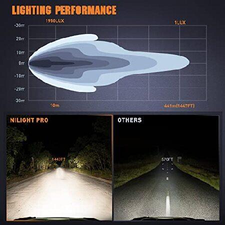Nilight 5.7 Inch Round 50W LED Driving Light w/ 16AWG DT Connector Wiring Harness 6500LM IP68 Spot Flood Combo LED Work Lights for Offroad ATV UTV SUV_3