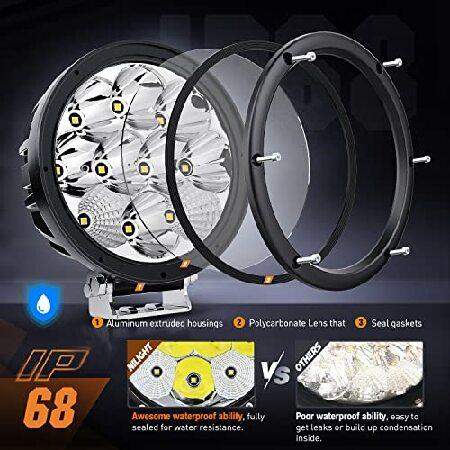 Nilight 5.7 Inch Round 50W LED Driving Light w/ 16AWG DT Connector Wiring Harness 6500LM IP68 Spot Flood Combo LED Work Lights for Offroad ATV UTV SUV_4