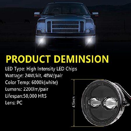 RAMJET4X4 LEDフォグライトアセンブリ 2006 2007 2008 2009 2010 2011 2012 2013 2014 F150 F-150 フロントバンパードライビングフォグランプ交換キット(ペア)の画像