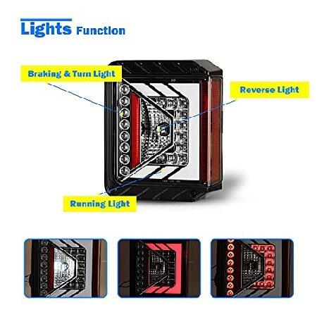 WOLFSTORM 2007-2018 Jeep JK/JKU LED Tail Lights Replacement with,LED Tail Light Fit for 2007-2018 Jeep Wrangler JK/JKU(Clear Lens)の画像