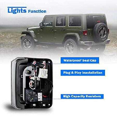 WOLFSTORM 2007-2018 Jeep JK/JKU LED Tail Lights Replacement with,LED Tail Light Fit for 2007-2018 Jeep Wrangler JK/JKU(Clear Lens)の画像
