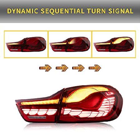VLAND OLED 4 Series Taillights W/Sequential Turn Signal Compatible for [ BMW M4 GTS F32 F33 F82 F83 2014-2020 Sedan/Convertible/Coupe ] W/Dragon Scaleの画像