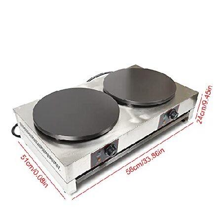 16&quot;　Crepe　Makers,　Maker　Pancake　Crepe　Griddle　Pan　Machine,　Baking　Pancake　Nonstick　Hotplate　3.4KW　Pan　Crepe　Tortilla　Maker　for　Electric　Dual　110V　Eggs