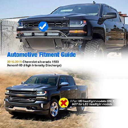 WOLFSTORM Headlight Assembly Fit for 2016 2017 2018 2019 Chevy Silverado 1500, LED Daytime Running Light Project Design, Headlights Assembly for 16-19の画像