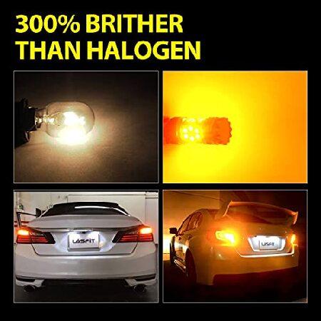 LASFIT 7440 CANBUS READY LED Bulb 7441 For Rear Turn Signal Light Blinker Lamp 7440A W21W WY21W Anti Hyper Flash Error Free 24W 1600LM Amber/Yellow Bu_2