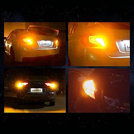 LASFIT 7440 CANBUS READY LED Bulb 7441 For Rear Turn Signal Light Blinker Lamp 7440A W21W WY21W Anti Hyper Flash Error Free 24W 1600LM Amber/Yellow Bu_5