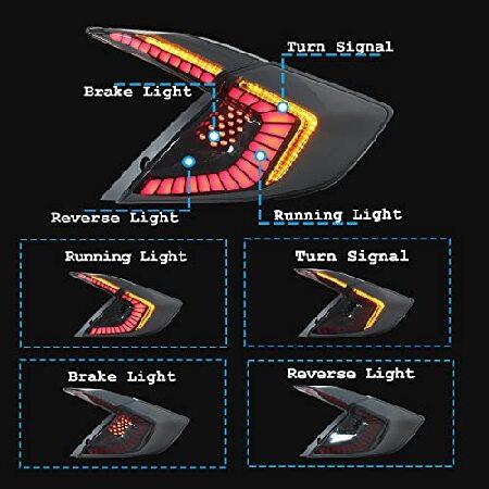 ブランド登録なし - Inginuity Time LED Tail Lights For Honda Civic 10Th Generation 2016-2021 DRL Start Up Animation Rear Lamp Assembly (Not Fit For Hatchback)