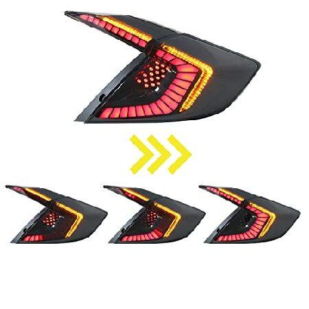ブランド登録なし - Inginuity Time LED Tail Lights For Honda Civic 10Th Generation 2016-2021 DRL Start Up Animation Rear Lamp Assembly (Not Fit For Hatchback)