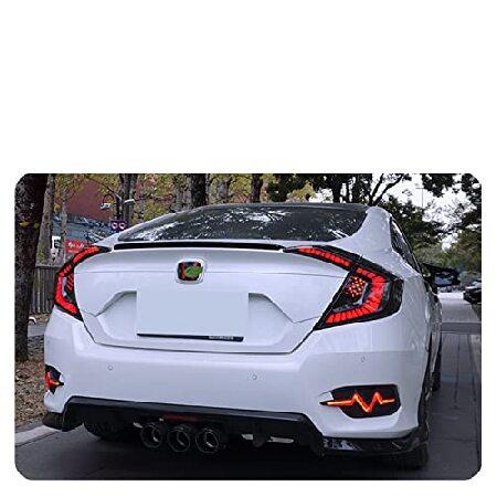 ブランド登録なし - Inginuity Time LED Tail Lights For Honda Civic 10Th Generation 2016-2021 DRL Start Up Animation Rear Lamp Assembly (Not Fit For Hatchback)