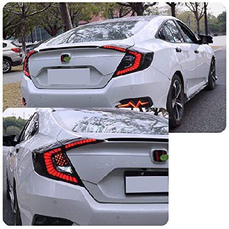 ブランド登録なし - Inginuity Time LED Tail Lights For Honda Civic 10Th Generation 2016-2021 DRL Start Up Animation Rear Lamp Assembly (Not Fit For Hatchback)