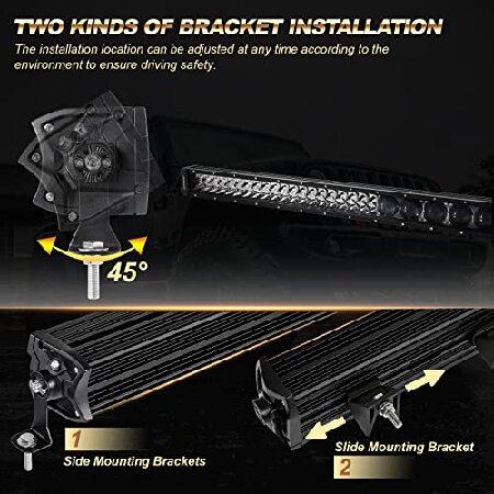 Auxbeam 52 Inch led Light bar 320W LED Driving Work Light Slim Dual Row Spot Flood Combo Off Road Lights 5D PRO Lens Driving Lamp with Wiring Harnessの画像